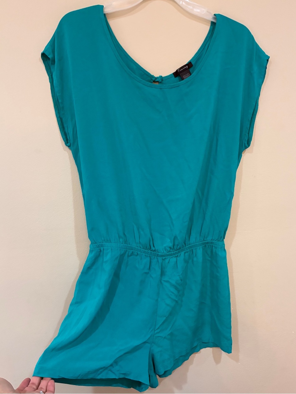 Timing Teal Lightweight open back Romper